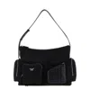 Mcm Borsa A Spalla Aren In Tessuto Nero Donna In Black
