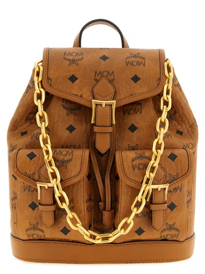 Mcm 'aren' Mini Backpack In Brown