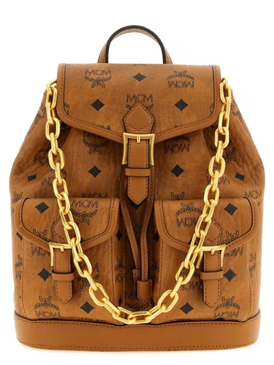 Mcm 'aren' Mini Backpack In Brown