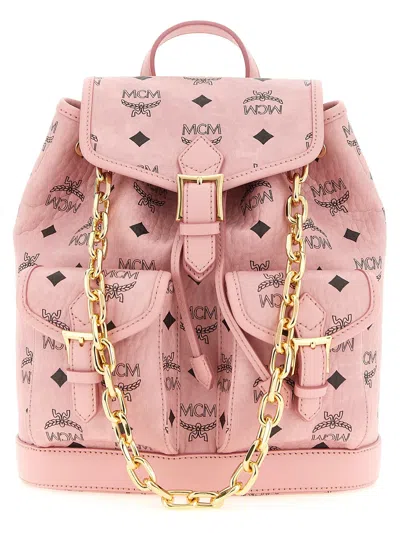 Mcm 'aren' Mini Backpack In Pink