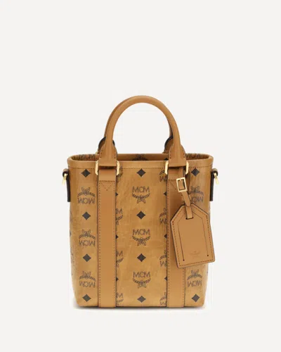 Mcm Aren Mini Printed Canvas Tote Bag In Brown