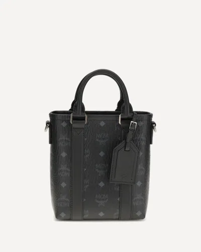 Mcm Aren Mini Printed Canvas Tote Bag In Green