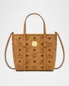 Mcm Aren Mini Visetos Shopper Tote Bag In Cognac