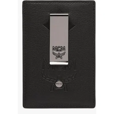 Mcm Aren Money Clip Card Case In Black