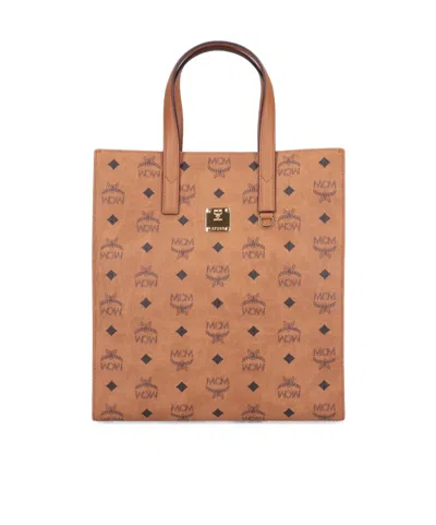 Mcm Aren Monogram Print Medium Tote Bag In Pink