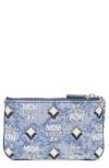 Mcm Aren Monogram Wallet In Blue