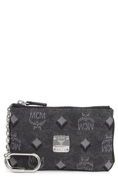Mcm Aren Monogram Wallet In Gray