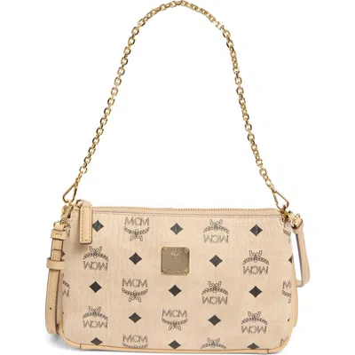 Mcm Aren Shoulder Bag In Beige