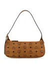 Mcm Aren Logo Printed Shoulder Bag In Brown