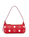 Mcm Aren Shoulder Bag In Maxi Visetos In Candy Red