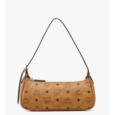 Mcm Aren Shoulder Bag In Visetos In Brown
