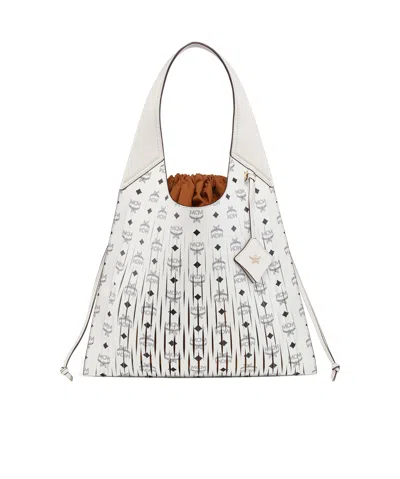 Mcm Aren Shoulder Bag In Weiss