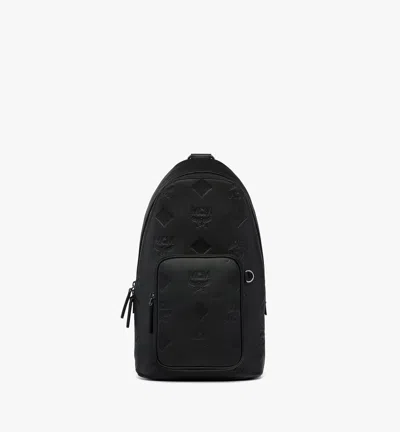 Mcm Aren Sling Bag In Embossed Monogram Leather In Pattern