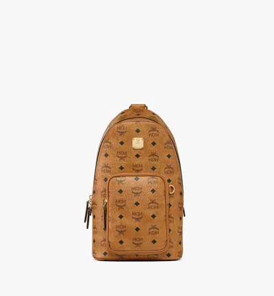 Mcm Aren Sling Bag In Visetos In Purple