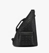Mcm Aren Sling Printed Canvas Backpack In Black