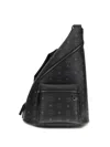 Mcm Aren Sling Printed Canvas Backpack In Black