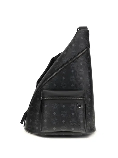 Mcm Aren Sling Printed Canvas Backpack