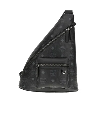 Mcm Aren Sling Zip-up Backpack In Black
