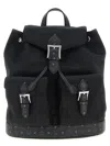 Mcm Aren Leather-trim Nylon Drawstring Backpack In Black