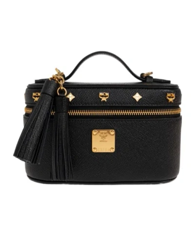 Mcm Aren Small Shoulder Bag In Black
