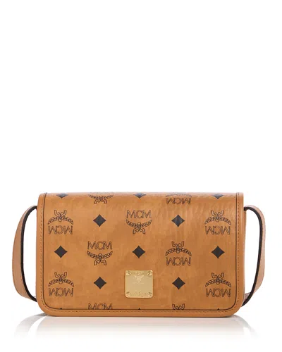 Mcm Aren Small Visetos Crossbody Bag In Brown