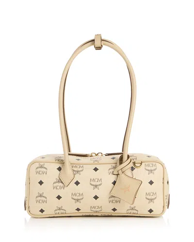 Mcm Aren Small Visetos East West Shoulder Bag In Neutral