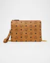 Mcm Aren Small Visetos Flat Pouch