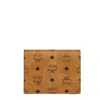 Mcm Aren Snap Wallet With Coin Pocket In Visetos In Brown
