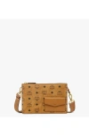 Mcm Aren Standing Crossbody Pouch In Brown