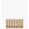 Mcm Aren Trifold Wallet In Visetos In Brown