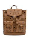 Mcm Straps Adjustables Front Pockets Top Handle In Brown
