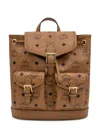 Mcm Straps Adjustables Front Pockets Top Handle In Brown