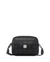Mcm Shoulder Bag Adjustable Strap Front Zip Pocket In Black