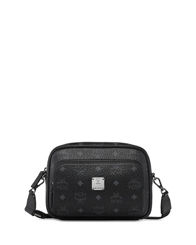 Mcm Aren Vi Crossbody In Visetos In Black