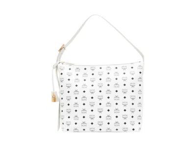 Pre-owned Mcm Aren Vi Large Hobo Bag In White