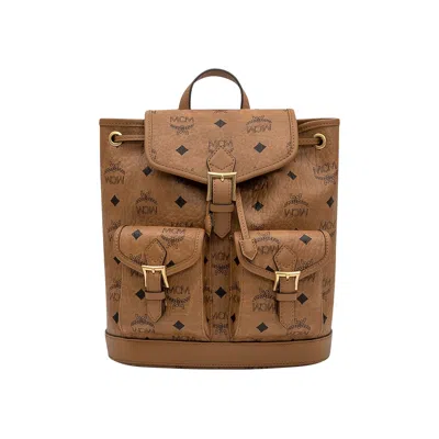 Pre-owned Mcm Aren Vi Mini Backpack 'cognac' | Tan | Men's Size Onesize In Brown