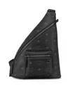 Mcm Aren Sling Printed Canvas Backpack In White
