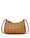 Mcm Aren Small Visetos Zip Shoulder Bag In Cognac
