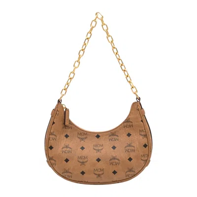 Pre-owned Mcm Aren Vi Small Hobo Bag 'cognac' | Tan | Men's Size Onesize In Brown