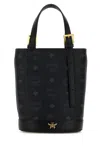 Mcm Mini Aren Vi Visetos Coated Canvas Bucket Bag