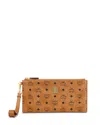 Mcm Aren Visetos Wristband Bag In Cognac