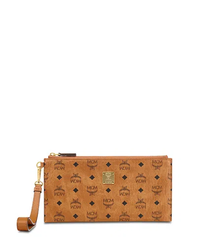 Mcm Aren Viestos Card Case In Cognac