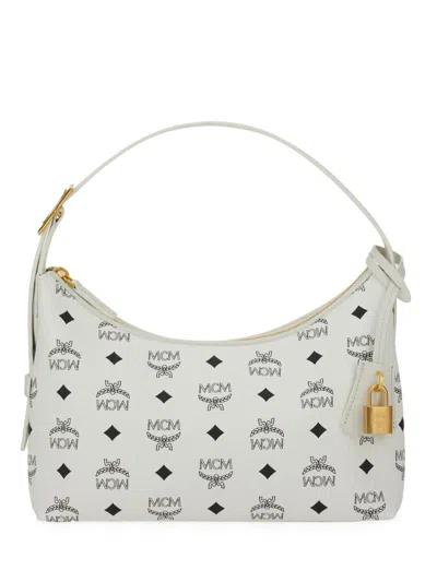 Mcm Aren Visetos Bag In White