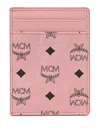 Mcm Aren Visetos Card Holder In Pink