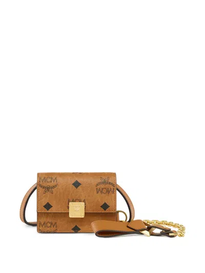 Mcm Aren Visetos Chain-strap Charm In Brown
