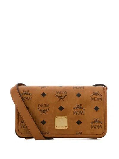 Mcm Aren Visetos Cross Body Bag In Brown