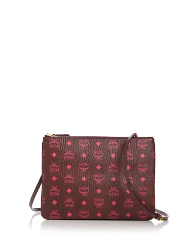 Mcm Aren Visetos Crossbody Pouch In Brown