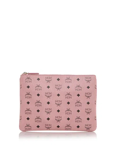 Mcm Aren Visetos Crossbody Pouch In Pink