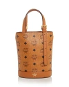 Mcm Aren Buckle Visetos Tote Bag In Cognac