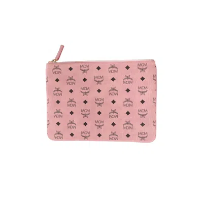 Pre-owned Mcm Aren Visetos Flat Pouch Bag 'soft Pink' | Men's Size Onesize
